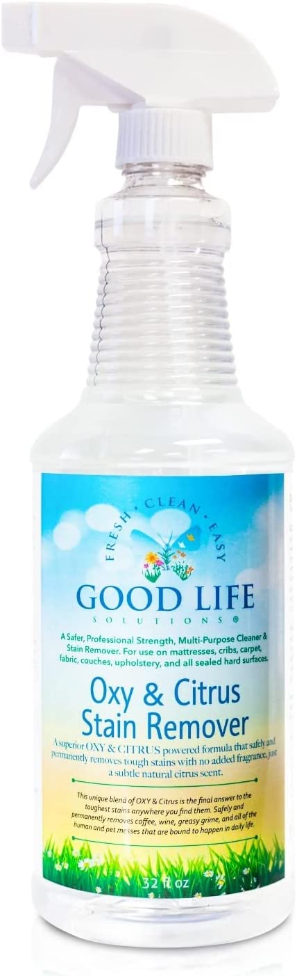 Good Life Solutions All-Purpose Cleaner - Natural Oxy-Citrus Stain Remover and Surface Cleaner Spray for Mattress, Couch, Carpet, and Floors - 32 oz
