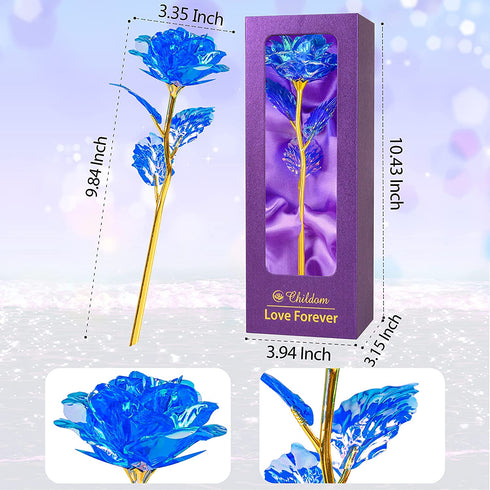 Colorful Blue Rose Flower Gifts for Her,Valentines Day Gifts,Rainbow Rose Flower Present with Gift Package Box Great Valentines Gift Idea for Women,Valentine's Day,Mom Gifts, Birthday, Anniversary