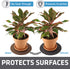 Drymate Plant Coaster Mat Reversible, Charcoal/Brown, (6?, 8?, 10?), (Set of 12), (4 of Each Size), Round/Fabric, Absorbent/Waterproof - Protects Surfaces, Contains Liquids (USA Made)