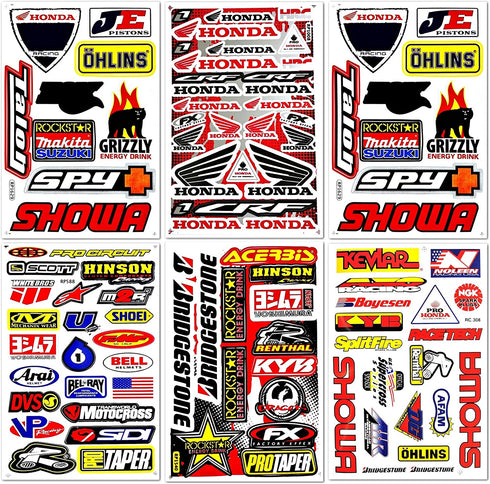Dirt Bike Dirtbikes Motorcycle Motos Motocross Motorcross Bikes Motorex atv performance part garage toolbox Racing Pack 6 Vinyl Graphics Decals and Stickers set D6725 Best4Buy
