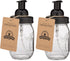 Jarmazing Products Mason Jar Foaming Soap Dispenser - Black - with 16 Ounce Ball Mason Jar - Two Pack!