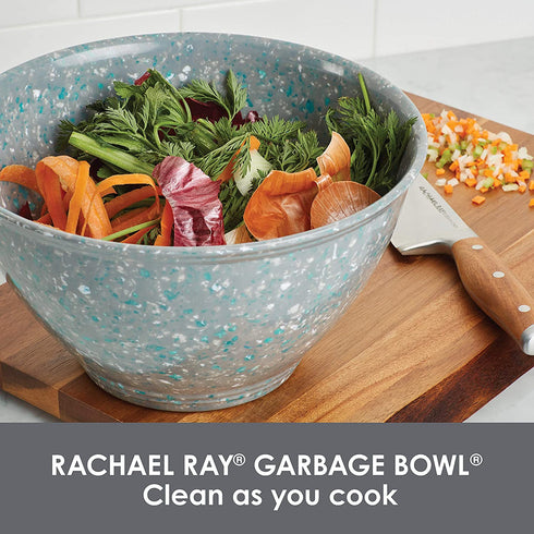 Rachael Ray Accessories Kitchen Pantryware Multi Purpose/Salad Serveware/Melamine Garbage Bowl, 4 Liters, Sea Salt Gray