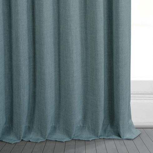 HPD Half Price Drapes BOCH-LN185-P Faux Linen Room Darkening Curtain (1 Panel) 50 X 84, BOCH-LN18537-84, Sea Thistle