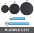 Drymate Plant Coaster Mat Reversible, Charcoal/Brown, (6?, 8?, 10?), (Set of 12), (4 of Each Size), Round/Fabric, Absorbent/Waterproof - Protects Surfaces, Contains Liquids (USA Made)