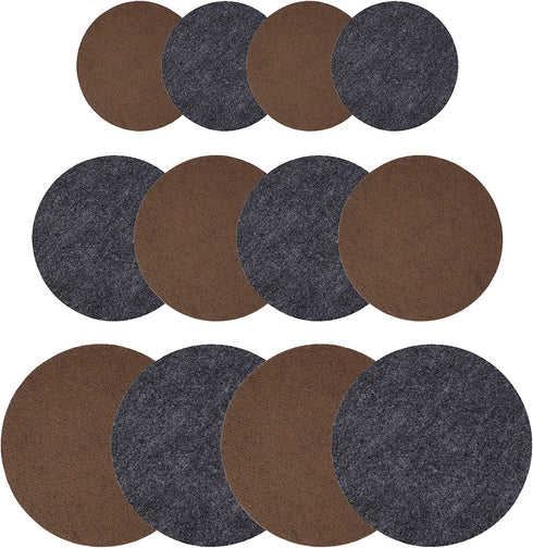 Drymate Plant Coaster Mat Reversible, Charcoal/Brown, (6?, 8?, 10?), (Set of 12), (4 of Each Size), Round/Fabric, Absorbent/Waterproof - Protects Surfaces, Contains Liquids (USA Made)