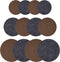 Drymate Plant Coaster Mat Reversible, Charcoal/Brown, (6?, 8?, 10?), (Set of 12), (4 of Each Size), Round/Fabric, Absorbent/Waterproof - Protects Surfaces, Contains Liquids (USA Made)