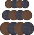 Drymate Plant Coaster Mat Reversible, Charcoal/Brown, (6?, 8?, 10?), (Set of 12), (4 of Each Size), Round/Fabric, Absorbent/Waterproof - Protects Surfaces, Contains Liquids (USA Made)