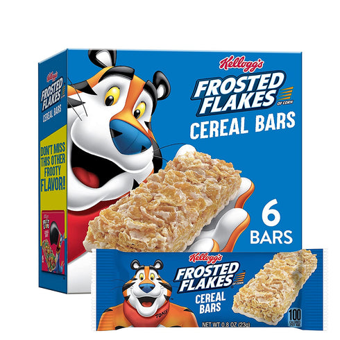 Kellogg's Frosted Flakes Cereal Bars, Kids Breakfast Bars, School Snacks, Original, 4.8oz Box (6 Bars)