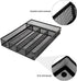 Cedilis Cutlery Tray, 5 Compartments Flatware Organizers, Metal Kitchen Utensil Drawer Silverware Tray, The Mesh Collection for Knives Spoons Forks with 4 Foam Feet, Black
