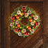 Lulu Home Christmas Front Door Wreath, 15.7" Pre-lit Wreath with Christmas Balls and Pine Cone, Battery Operated 40 LED Light Up Xmas Wreath Decorative Hanging Ornament