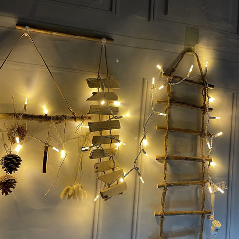 Yirunfa Christmas String Lights 50 Warm White LED T5 Xmas Light 17FT, 120V UL, White Wire Connectable for Outdoor and Indoor Decorations, Wedding, Tree, Garden, Bedroom
