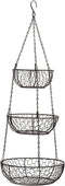 RSVP International Hanging Storage Collection 3-Tier Baskets, Bronze Chicken Wire
