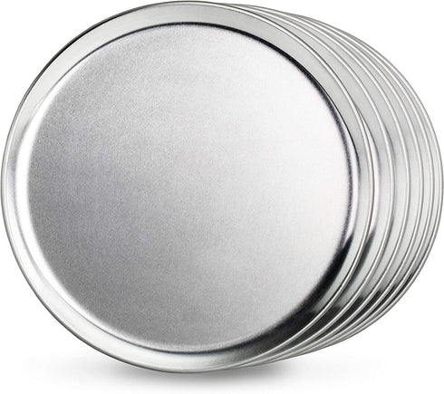 New Star Foodservice 51018 Restaurant-Grade Aluminum Pizza Pan, Baking Tray, Coupe Style, 10-Inch, Pack of 6