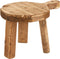Creative Co-Op Round Wood Pedestal with Handle, Small, Brown