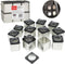 Magnetic Spice Jars- Shake or Pour Containers Attach to Most Refrigerator Doors- Set of 12 Dispensers- Easy Open Window Top Shakers