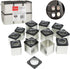 Magnetic Spice Jars- Shake or Pour Containers Attach to Most Refrigerator Doors- Set of 12 Dispensers- Easy Open Window Top Shakers