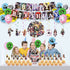 116Pcs Anime Birthday Party Decorations, Birthday Party Supplies Set for kids Include Banner, Cake Topper, Cupcake Topper, Balloons, Sticker Birthday Party Supplies for Girls and Boys Gifts Anime Birthday Decorations
