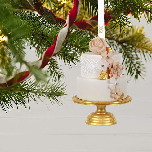 Hallmark Keepsake Christmas Ornament 2020 Year Dated A Slice of Love Wedding Cake Porcelain