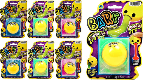 Barf-Squishy Stress Ooze Ball (6 Stress Ball Assorted) by JA-RU. Squishy Toys with Slime for Kids and Adults. Silly & Funny Squeeze Puking Vomit Toys. Party Favors Stress Relieve Toys. 5299-6p