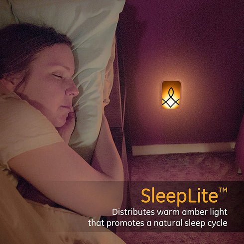 SleepLite LED Amber Night Light, 2 Pack, Candle Glow, Hi/Low Dimmable, Dusk-to-Dawn, Melatonin, Natural Sleep Aid, Ideal for Bedroom, Nursery, Bathroom, 46453, Oil-Rubbed Bronze | Candle Glow