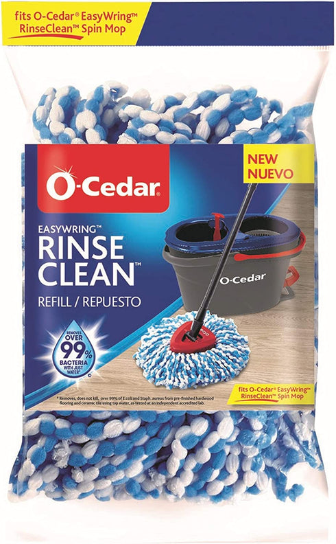 O-Cedar EasyWring RinseClean Spin Mop Microfiber Refill, Blue