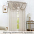 Central Park Linen Semi Sheer Curtain White GEO Cross Embroidery Panels Linen Texture Rod Pocket Window Treatment Drape Sets for Living and Bedroom Farmhouse 63 inches Long, 2 Panels, Linen