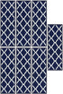 Ottomanson Glamour Collection Non-slip Trellis Design Stair Treads, 9" x 26", Navy, 7 Pack