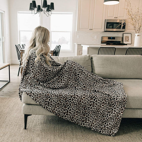 Graced Soft Luxuries Throw Blanket Fleece Minky Microfiber Soft Throw (Leopard, Throw 50" x 60")
