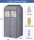 SLEEPING LAMB 54" Garment Bag Organizer Storage with Clear PVC Windows Well-Sealed Garment Rack Cover Hanging Closet Cover for Dresses Coats Jackets Closet Storage, Grey