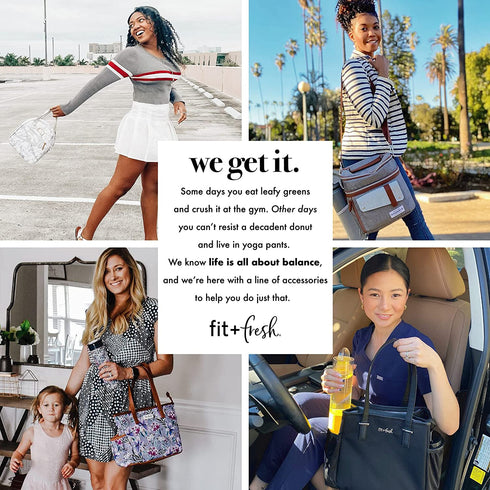 Fit + Fresh Sanibel Insulated Lunch Bag, Lunch Bag for Women Includes 2 Food Containers, Reusable Lunch Box, Perfect for Work, School, Beach & More, Cheetah