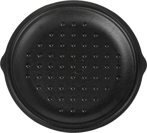 Lodge 12 Inch Cast Iron Lid. Classic 12-Inch Cast Iron Cover Lid with Handle and Interior Basting Tips.