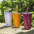 Zak Designs Alfalfa Stainless Steel Vacuum Insulated Double Wall Tumbler with Flexible Silicone Straw, Travel Tumbler with Splash Proof Lid Keeps Drinks Cold (18/8 SS, 20oz, Lavender)