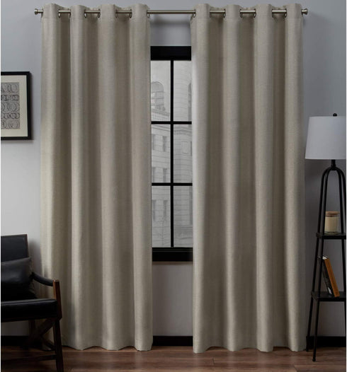 Exclusive Home Curtains Loha Linen Grommet Top Curtain Panel Pair, 54x108, Natural