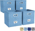 4 Pack 13.25 x 13.25 2021 NEW extra Large Collapsible Storage Bins Cube Storage Foldable Shelf Basket with Handles Exquisite for Organizing Toys Clothes Office Home Decor (Light Blue)
