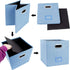 4 Pack 13.25 x 13.25 2021 NEW extra Large Collapsible Storage Bins Cube Storage Foldable Shelf Basket with Handles Exquisite for Organizing Toys Clothes Office Home Decor (Light Blue)