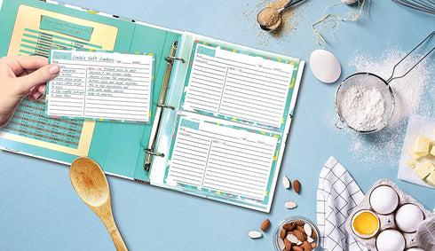 Recipe Binder, 8.5" x 9.5" 3 Ring Binder Organizer Set (with 50 Page Protectors, 100 4" x 6" Recipe Cards & 12 Category Divider Tabs) by Better Kitchen Products, Vintage Kitchen Design