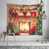 Sevendec Christmas Tapestry Wall Hanging Fireplace Xmas Tree Stockings Gifts Wall Tapestry for Party Livingroom Bedroom Dorm Home Decor W90" x L71"