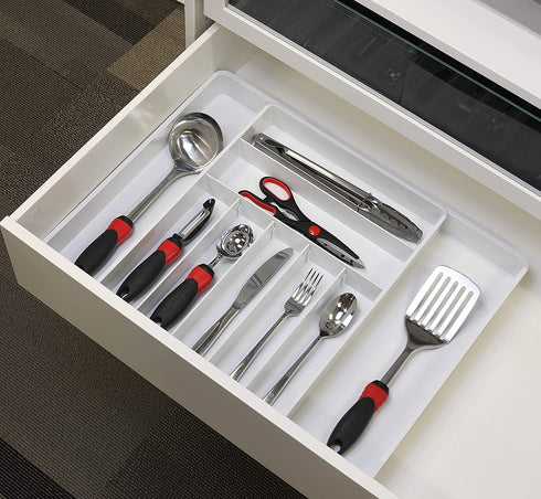 SimpleHouseware Expandable Kitchen Drawer Flatware Organizer