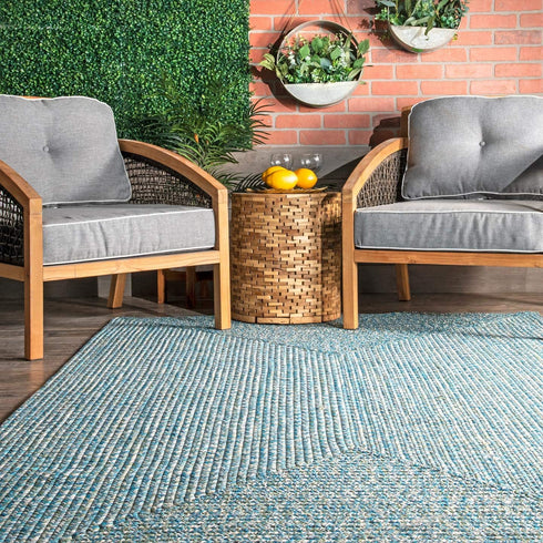 nuLOOM Wynn Braided Indoor/Outdoor Accent Rug, 2' x 3', Aqua