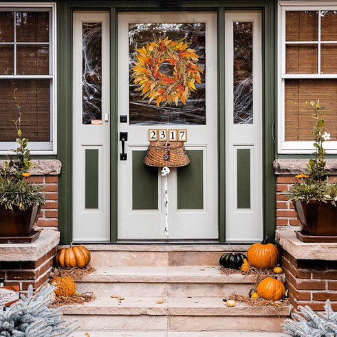 Fall Wreaths for Front Door - 24 inch Farmhouse Wreath Eucalyptus Autumn Berry Magnolia Outside Indoor Decor Large Harvest Crafts Wreaths Rustic Thanksgiving Halloween