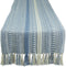 DII Farmhouse Braided Stripe Table Runner Collection, 15x72, Stonewash Blue