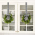 LCI Set of 2 Faux Kitchen Cabinet Wreaths 11" W x 21" L Each (Black & White Plaid)