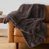 Amazon Basics Fuzzy Faux Fur Sherpa Throw Blanket, 50"x60" - Solid Brown