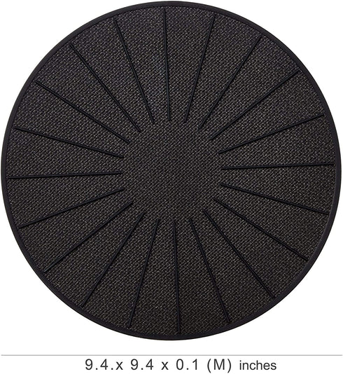 Lazy K Induction Cooktop Mat - Silicone Fiberglass Magnetic Cooktop Scratch Protector - for Induction Stove - Non slip Pads to Prevent Pots from Sliding during Cooking (9.4 inches) Black