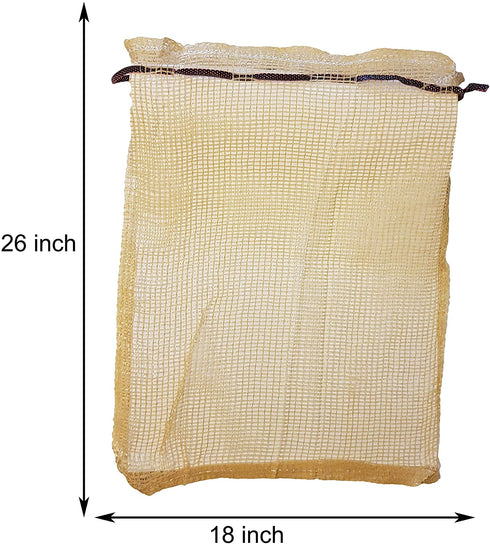 ShoplineON Reusable Vegetable Storage Bags 30 lbs Heavy Duty Grocery Mesh Sacks Holds up to 30 lbs - Breathable Produce Citrus Potato Onion Storage - Washable Net Bags 18? x 26? Pack of 5