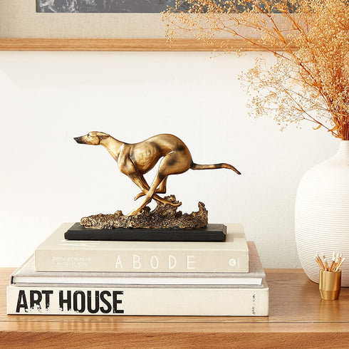 Design Toscano NY1280200 Greyhound Whippet Art Deco Dog Statue, Bronze