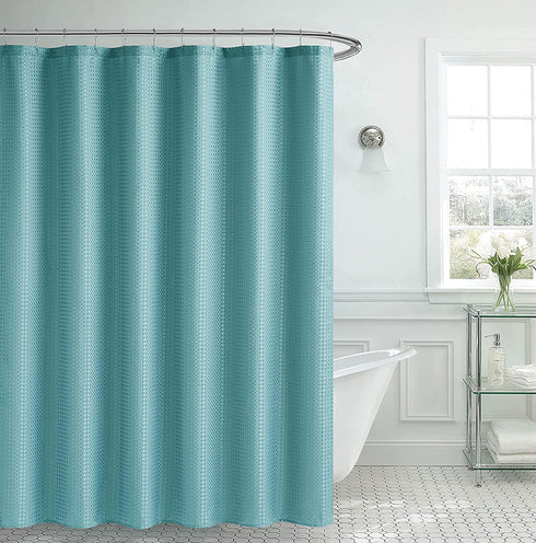 Creative Home Ideas Ombre Shower Curtain, 70 x 72, Aqua Solid