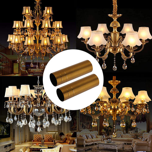 BQLZR 8cm Height 2.5cm Dia Bronze Double Line Chandelier Candle Light Cover Sleeves Socket Household Pack of 6