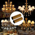 BQLZR 8cm Height 2.5cm Dia Bronze Double Line Chandelier Candle Light Cover Sleeves Socket Household Pack of 6