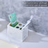 Resin Toothbrush Holder in JINCROP, 5 Slots Hygienic Toothbrush Bathroom Storage Stand Dispenser Organizer Set for Toothbrushes, Make-up Brushes and More, (Ink White)